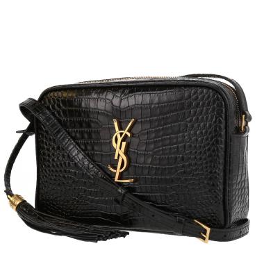 Saint Laurent  Lou Sac Caméra shoulder bag  in black leather