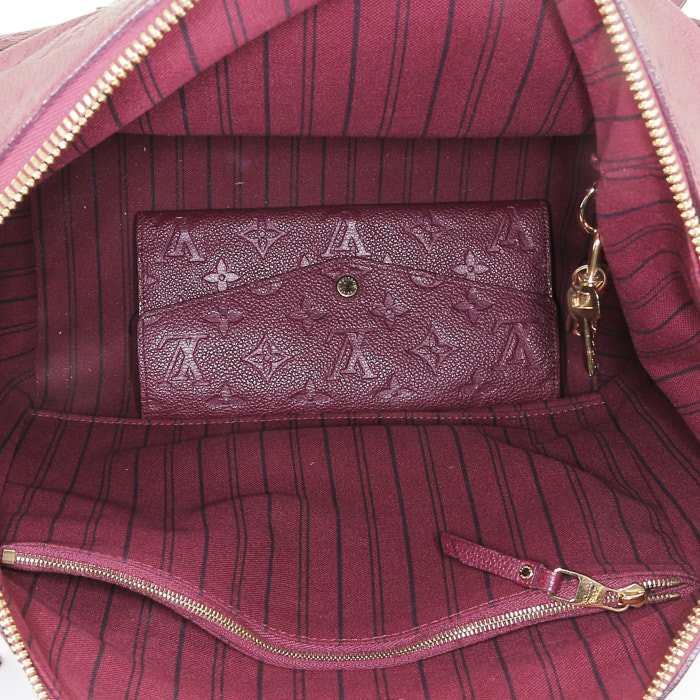 Shopping bag Louis Vuitton  Lumineuse in pelle monogram con stampa rosa lampone - Detail D3