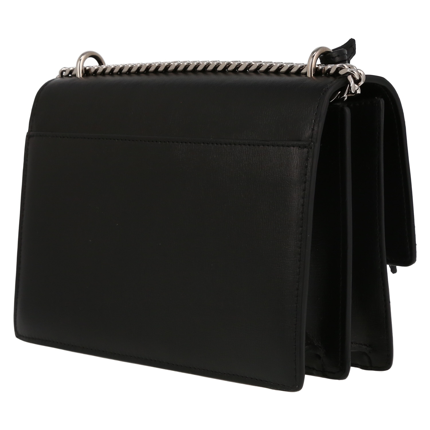 Saint Laurent  Sunset medium model  shoulder bag  in black leather - Detail D5
