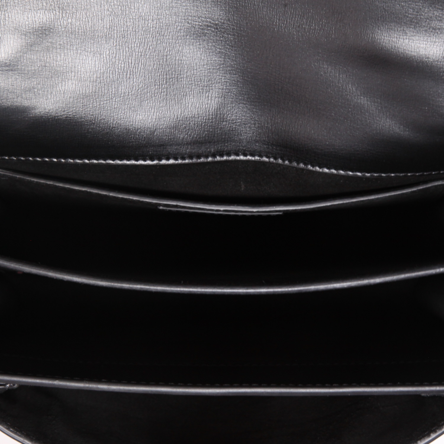 Saint Laurent  Sunset medium model  shoulder bag  in black leather - Detail D8