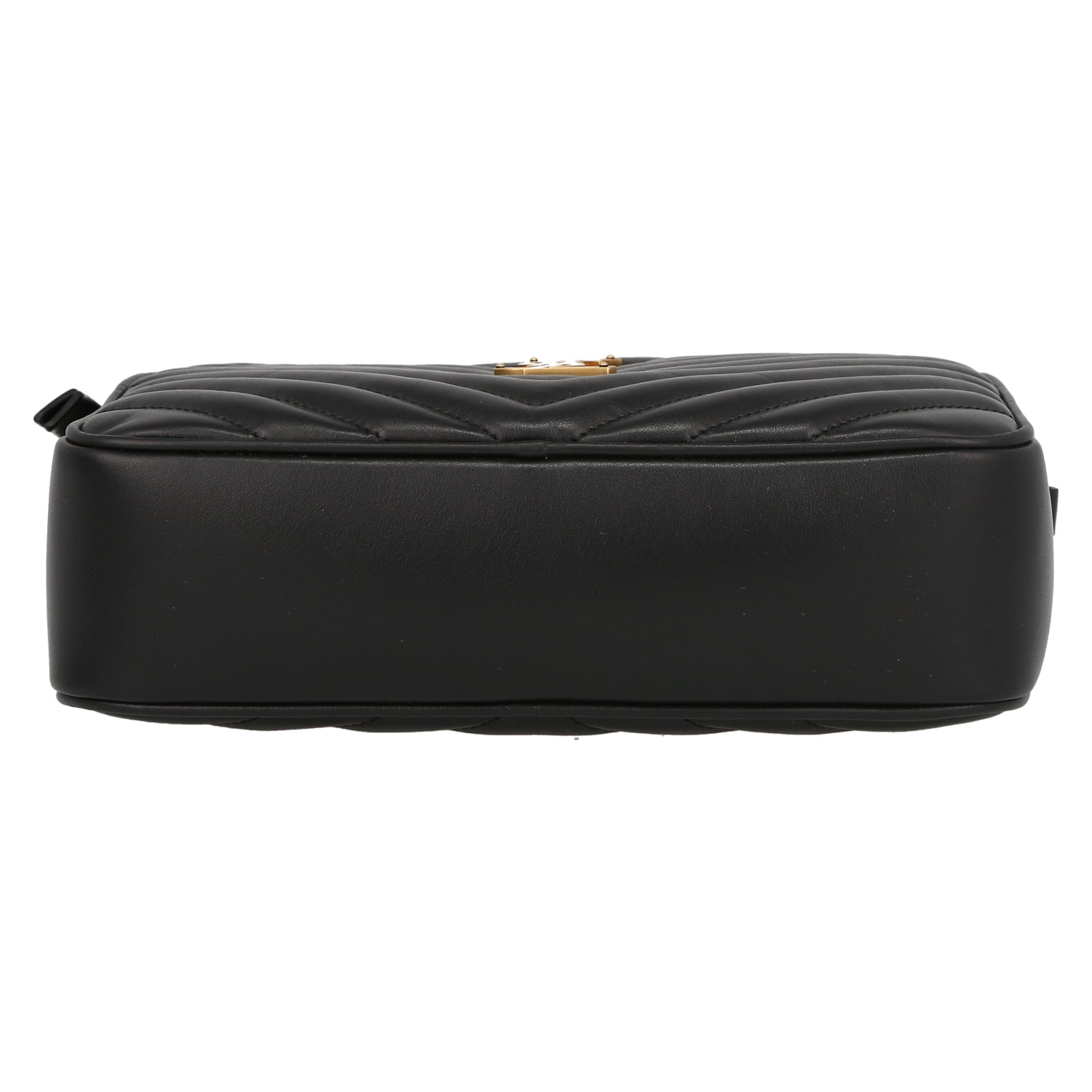Saint Laurent  Lou Sac Caméra shoulder bag  in black quilted leather - Detail D4