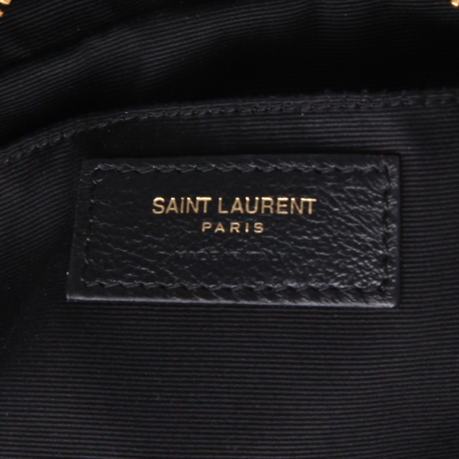 Borsa a tracolla Saint Laurent  Lou Sac Caméra in pelle trapuntata nera - Detail D9