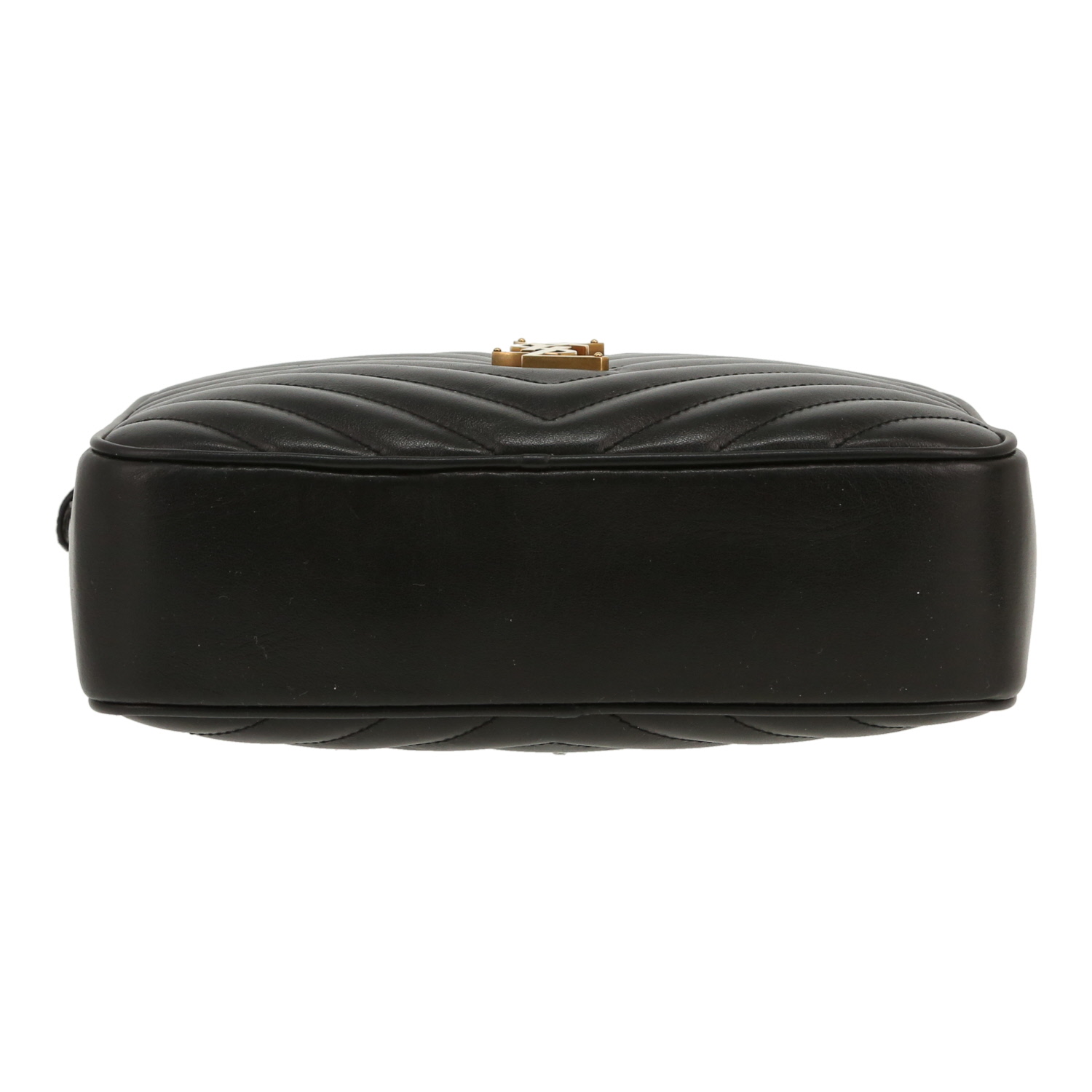 Saint Laurent  Lou Sac Caméra shoulder bag  in black quilted leather - Detail D1