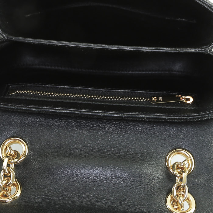 Sac bandoulière Celine  C bag en sequin noir et cuir noir - Detail D3