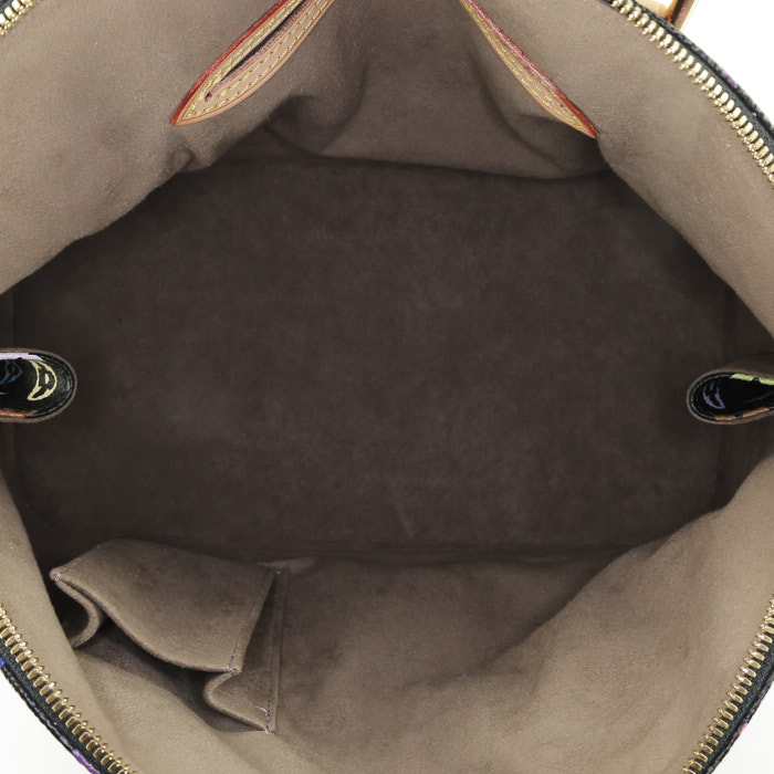 Borsa Louis Vuitton Alma Editions Limitées in tela monogram cerata multicolore e nera e pelle naturale - Detail D2