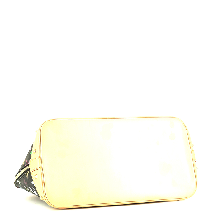 Sac à main Louis Vuitton  Alma Editions Limitées en toile monogram enduite multicolore et noire et cuir naturel - Detail D4