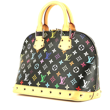 Borsa Louis Vuitton  Alma Editions Limitées in tela monogram cerata multicolore e nera e pelle naturale