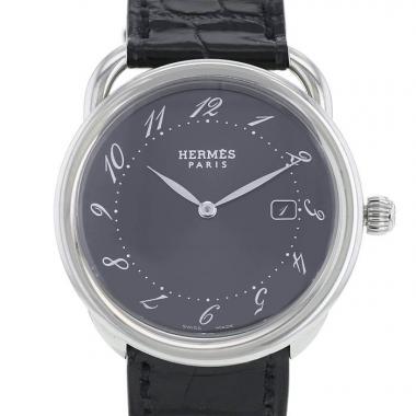 Black Hermes Medor Leather Bracelet, Hermes Paris-Bombay travel bag in  dark brown togo leather