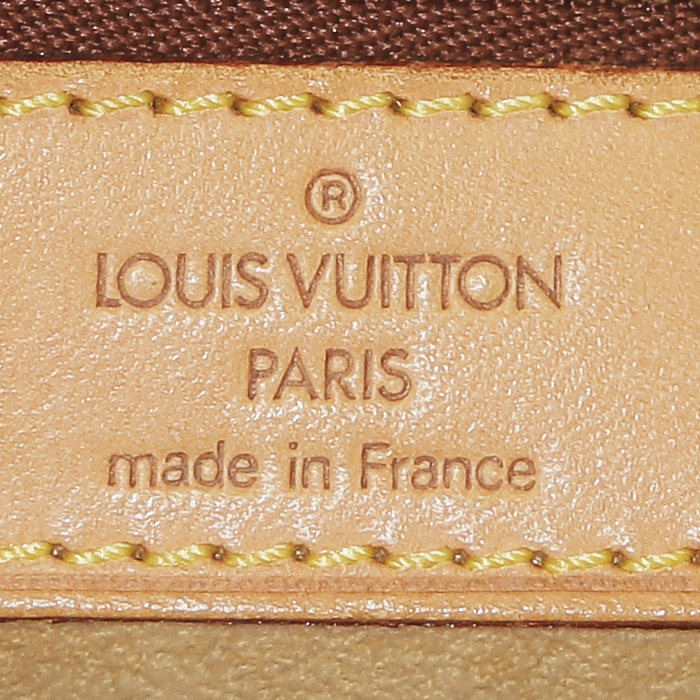 Sac cabas Louis Vuitton Luco en toile monogram marron et cuir naturel - Detail D3