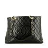 Chanel  Shopping GST shopping bag  in black quilted grained leather - 360 thumbnail