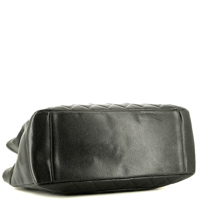 Shopping bag Chanel  Shopping GST in pelle martellata e trapuntata nera - Detail D4