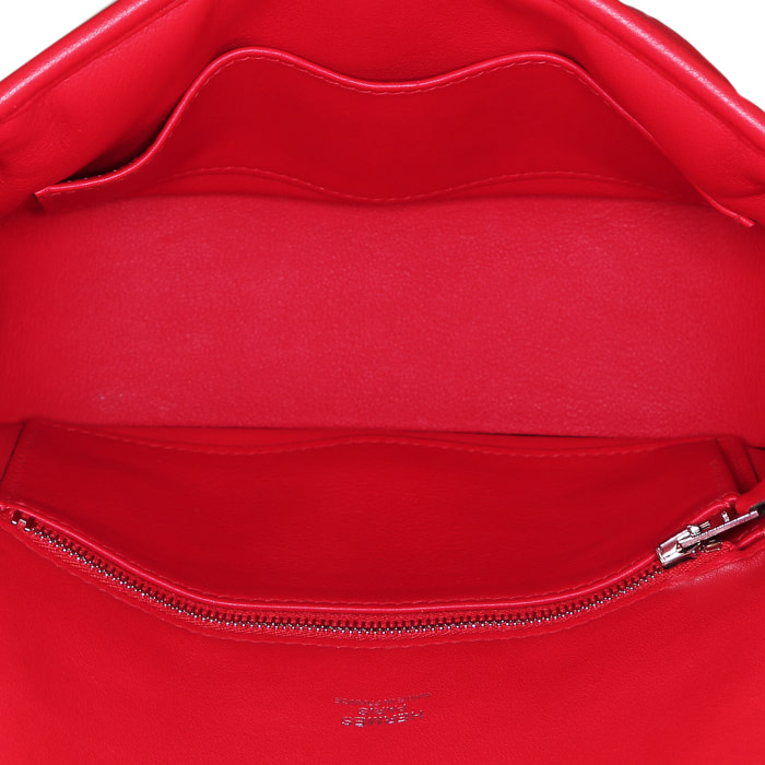 Bolso de mano Hermès Berline en cuero swift rojo - Detail D2