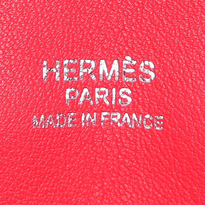 Bolso de mano Hermès Berline en cuero swift rojo - Detail D3