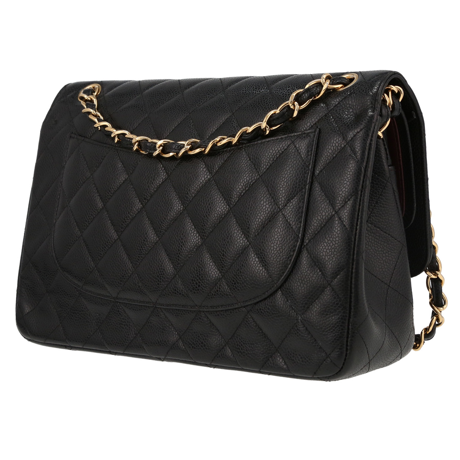 Borsa a tracolla Chanel  Timeless Jumbo in pelle martellata e trapuntata nera - Detail D5