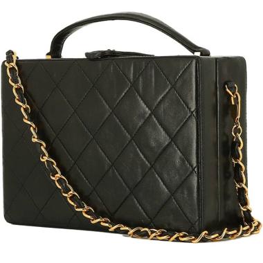 Sac à main Chanel  Vintage en cuir matelassé noir