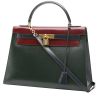 Hermès  Precio de los bolsos cut hermes Constance de segunda mano handbag  in green, navy blue and burgundy tricolor  box leather - 00pp thumbnail