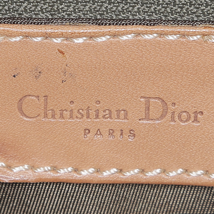Borsa Dior  Saddle in tessuto a monogramma Oblique verde e pelle gold - Detail D3