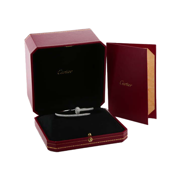 Bracelet Cartier Juste un clou en or blanc et diamants - Detail D2