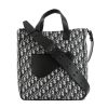 Shopping bag Dior  Saddle in tessuto a monogramma Oblique nero e pelle nera - 360 thumbnail