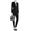 Shopping bag Dior  Saddle in tessuto a monogramma Oblique nero e pelle nera - Detail D1 thumbnail