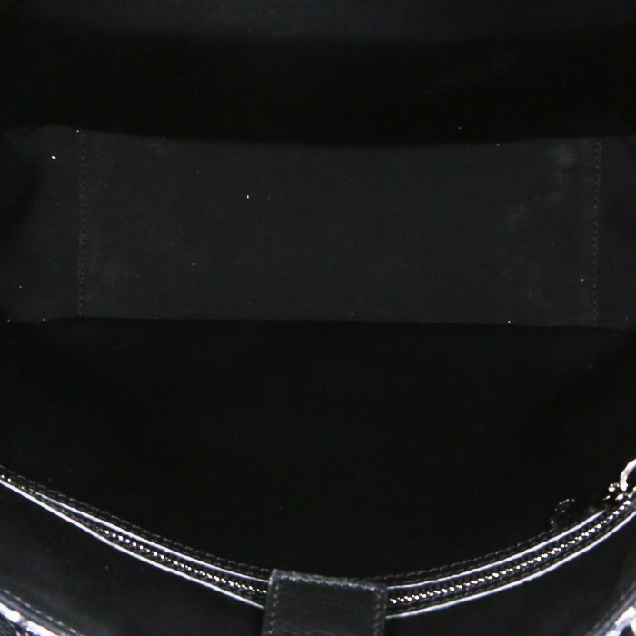 Shopping bag Dior  Saddle in tessuto a monogramma Oblique nero e pelle nera - Detail D3