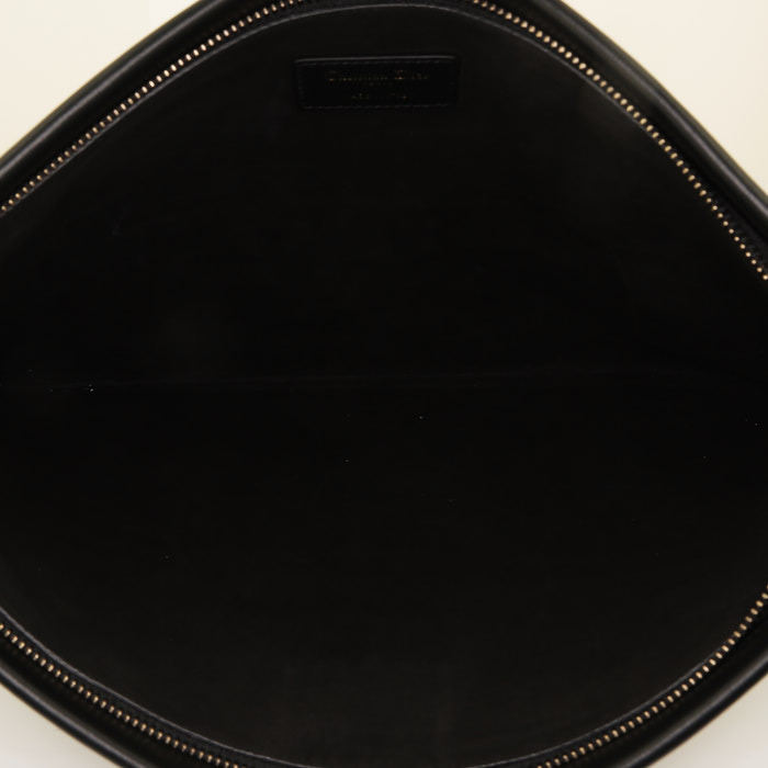 Bolsito de mano Dior   en cuero negro - Detail D2