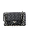 Chanel  Timeless Classic handbag  in navy blue quilted grained leather - 360 thumbnail