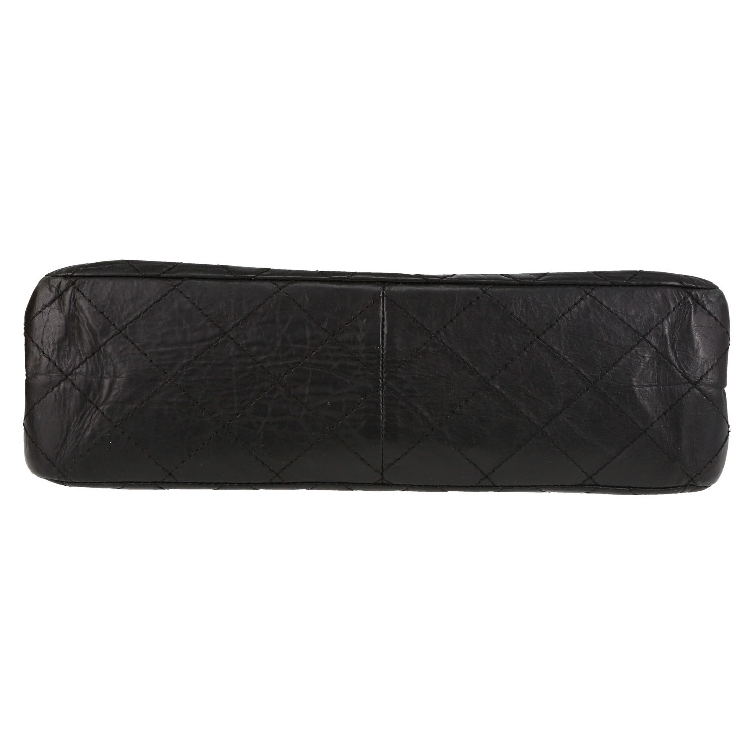 Bolso de mano Chanel  Chanel 2.55 modelo grande  en cuero acolchado negro - Detail D1