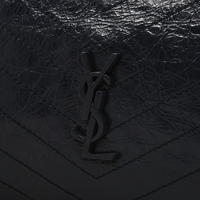 Shopping bag Saint Laurent  Niki in pelle blu marino - Detail D1