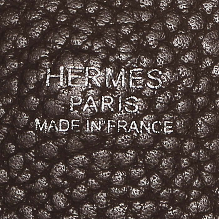 Bolso de mano Hermès  Picotin modelo grande  en cuero togo marrón etoupe - Detail D3