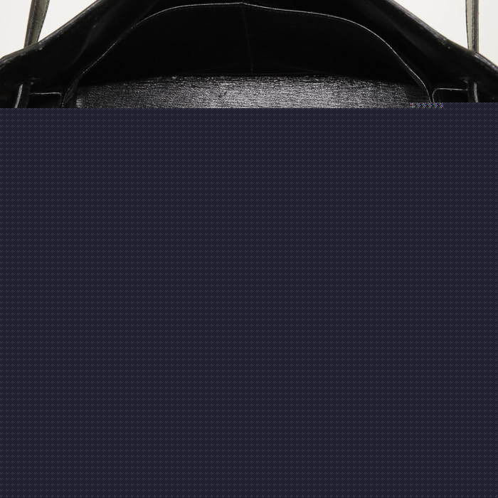 Hermès Monaco handbag in black box leather - Detail D2