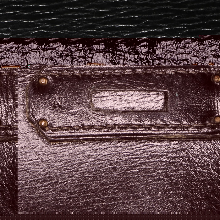 Hermès Monaco handbag in black box leather - Detail D4
