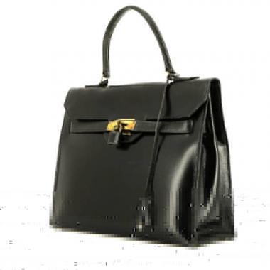 Hermès  Monaco handbag  in black box leather
