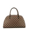 Louis Vuitton  Ribera handbag  in ebene damier canvas  and brown leather - 360 thumbnail