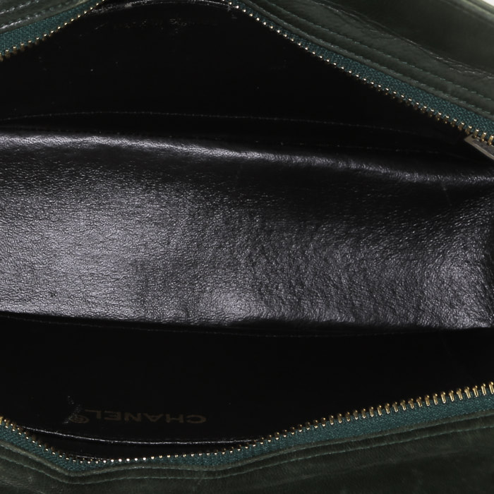 Borsa Chanel  Vintage in pelle trapuntata verde-pino - Detail D2