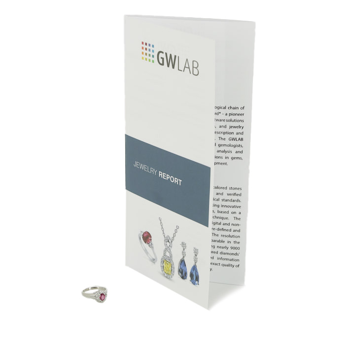 Sortija Vintage  de platino, rubí y diamantes - Detail D2