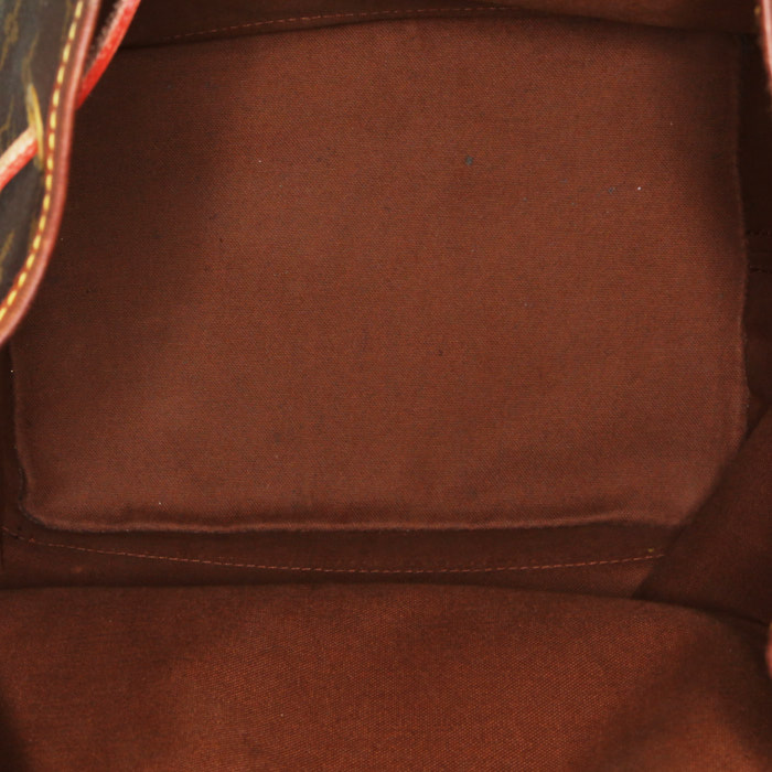 Louis Vuitton  Noé shopping bag  in brown monogram canvas  and natural leather - Detail D2