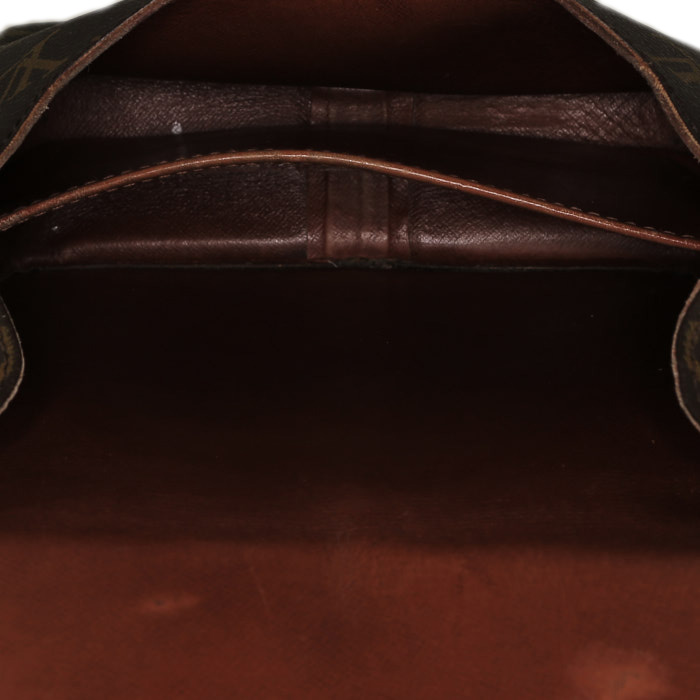Sac bandoulière Louis Vuitton  Cartouchière en toile monogram marron et cuir naturel - Detail D2