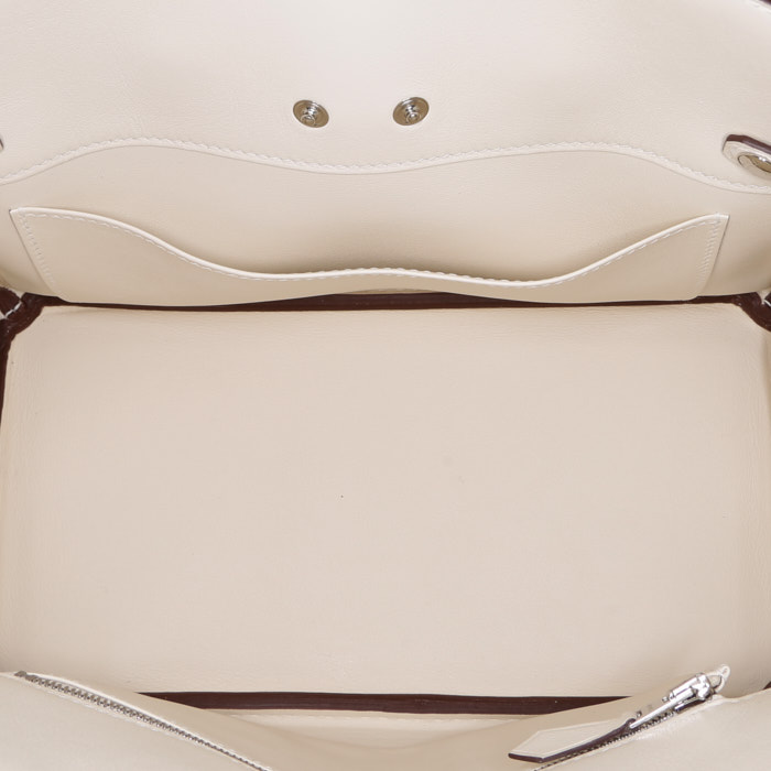 Bolso de mano Hermès  Birkin Shadow en cuero swift Craie - Detail D2
