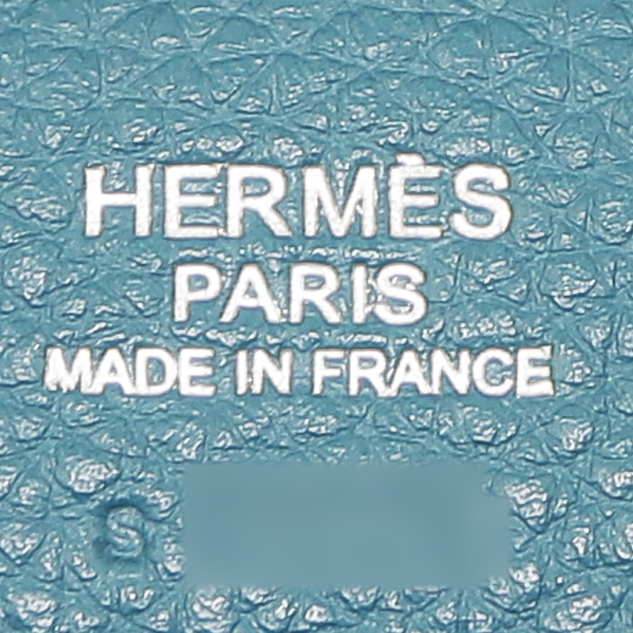 Sac à main Hermès  Etribelt en cuir togo bleu-canard - Detail D3