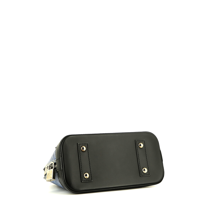 Louis Vuitton  Alma BB shoulder bag  in blue and black bicolor  epi leather - Detail D5