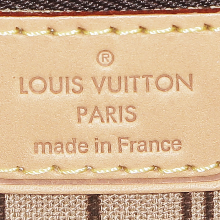 Louis Vuitton  Neverfull Editions Limitées shopping bag  in brown monogram canvas  and natural leather - Detail D4