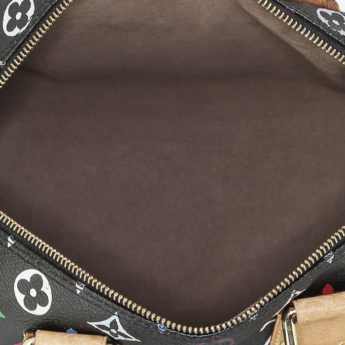 Sac à main Louis Vuitton  Speedy Editions Limitées en toile monogram multicolore et cuir naturel - Detail D2