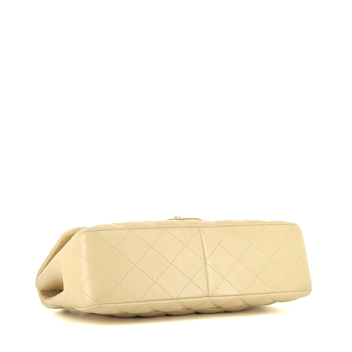 Borsa a tracolla Chanel  Timeless Jumbo in pelle trapuntata beige - Detail D5