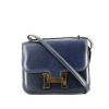 Hermès  Constance shoulder bag  in Sapphire Blue box leather - 360 thumbnail