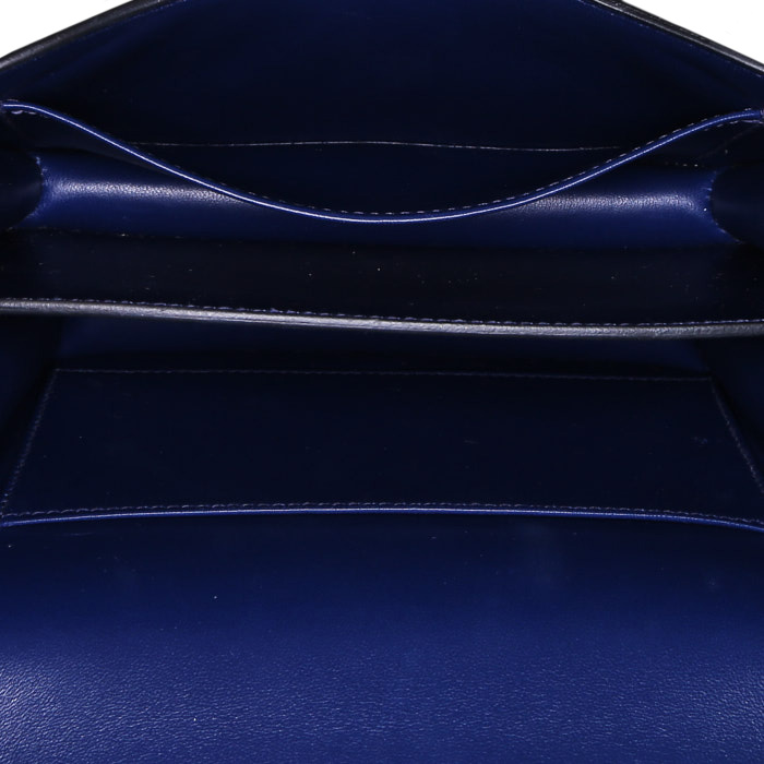 Hermès  Constance shoulder bag  in Sapphire Blue box leather - Detail D3