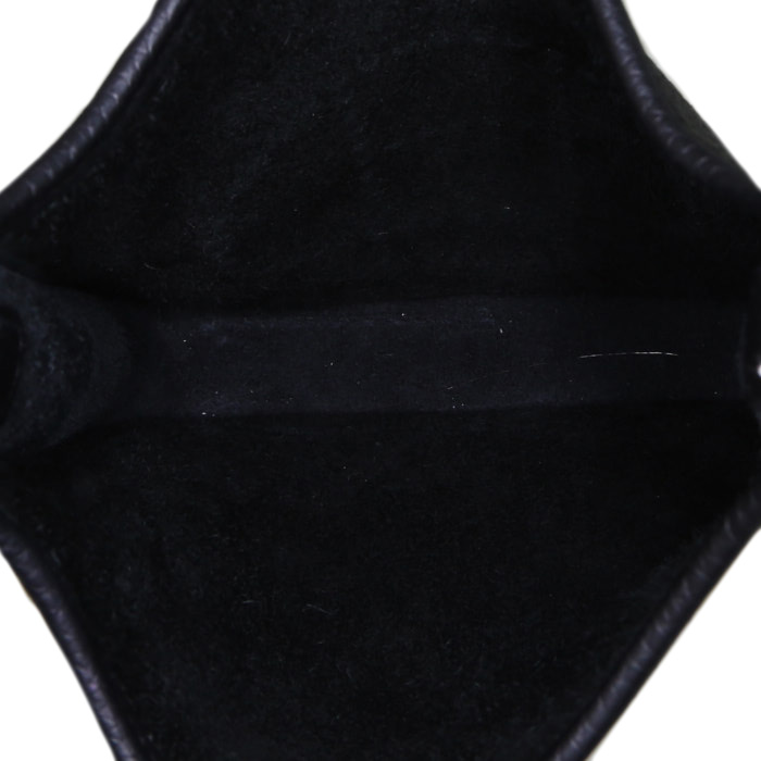 Bolso bandolera Hermès  Mini Evelyne mini  en cuero togo negro - Detail D2