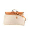 Hermès  Herbag travel bag  in beige canvas  and natural leather - 360 thumbnail