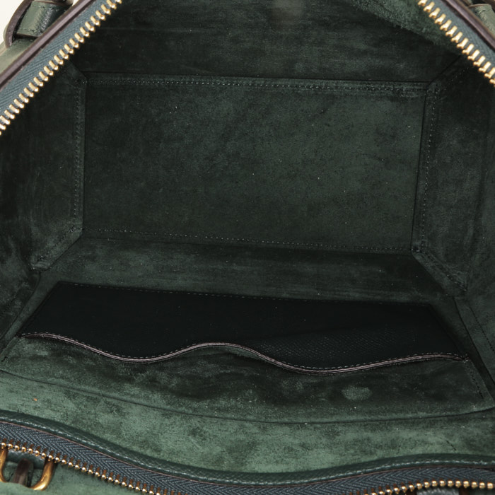 Borsa a tracolla Celine  Belt in pelle martellata verde-pino - Detail D3