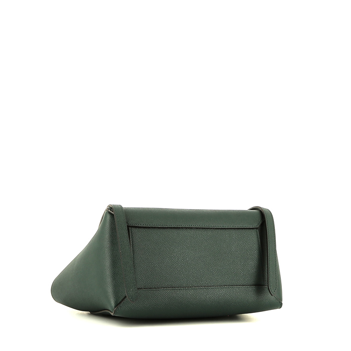 Celine  Belt shoulder bag  in green grained leather - Detail D5